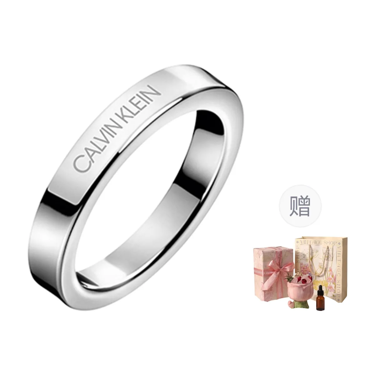 CALVIN KLEIN Titanium Steel Niche, Trendy, Ring Unisex Silver