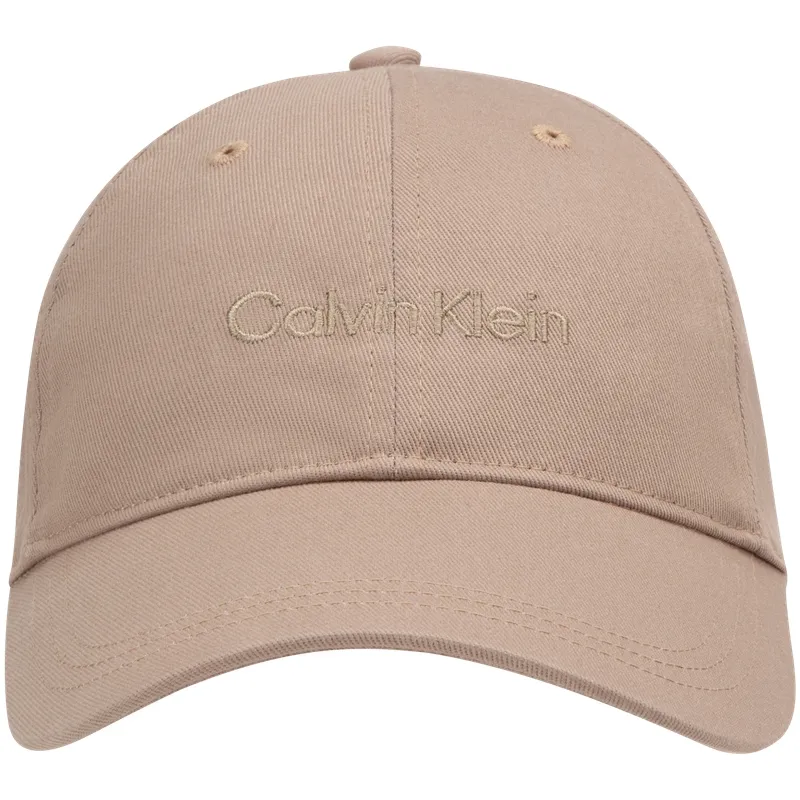 CALVIN KLEIN 100% Cotton Baseball Caps Unisex Almond Brown