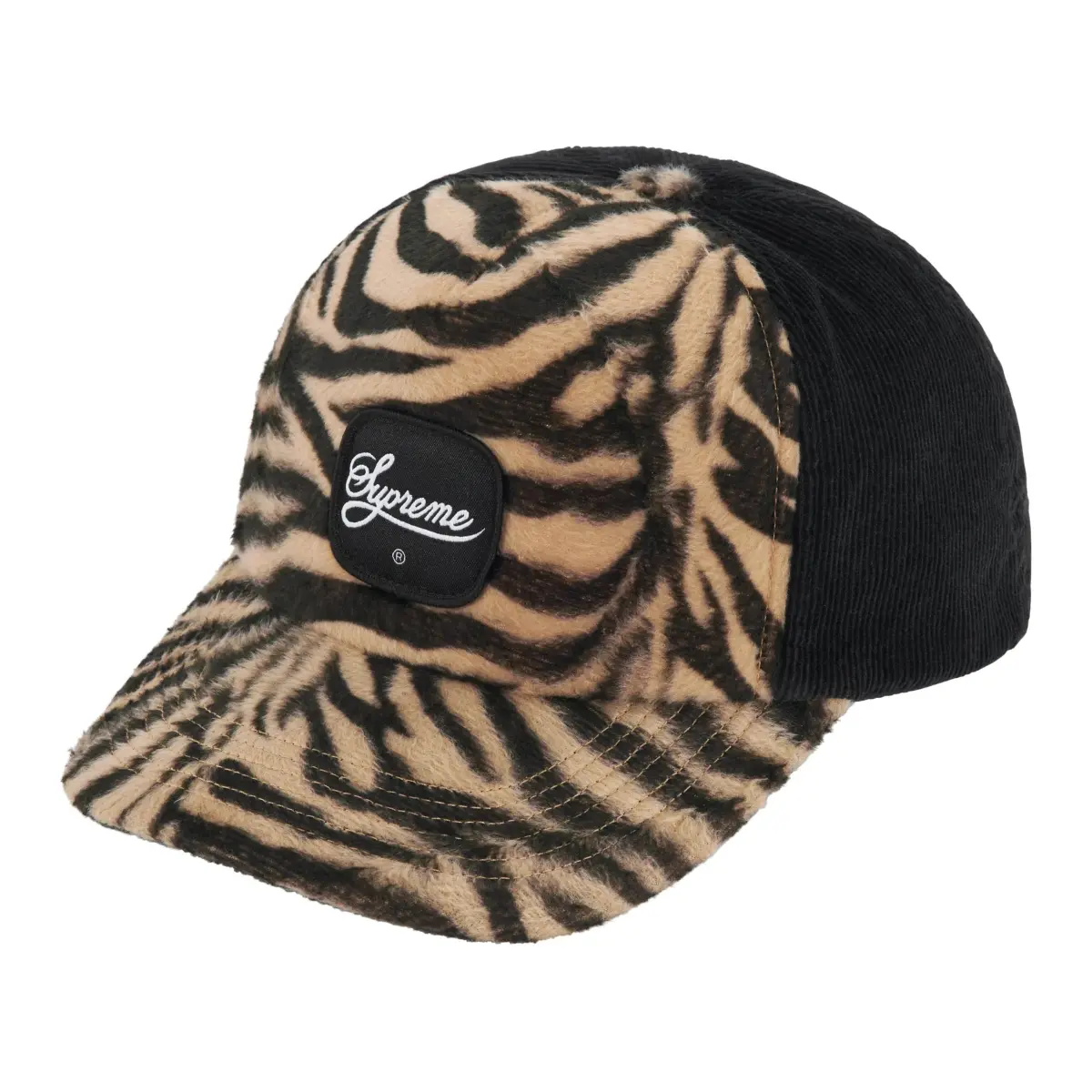 Supreme Cotton Corduroy Baseball Caps Unisex Black/Beige/Red