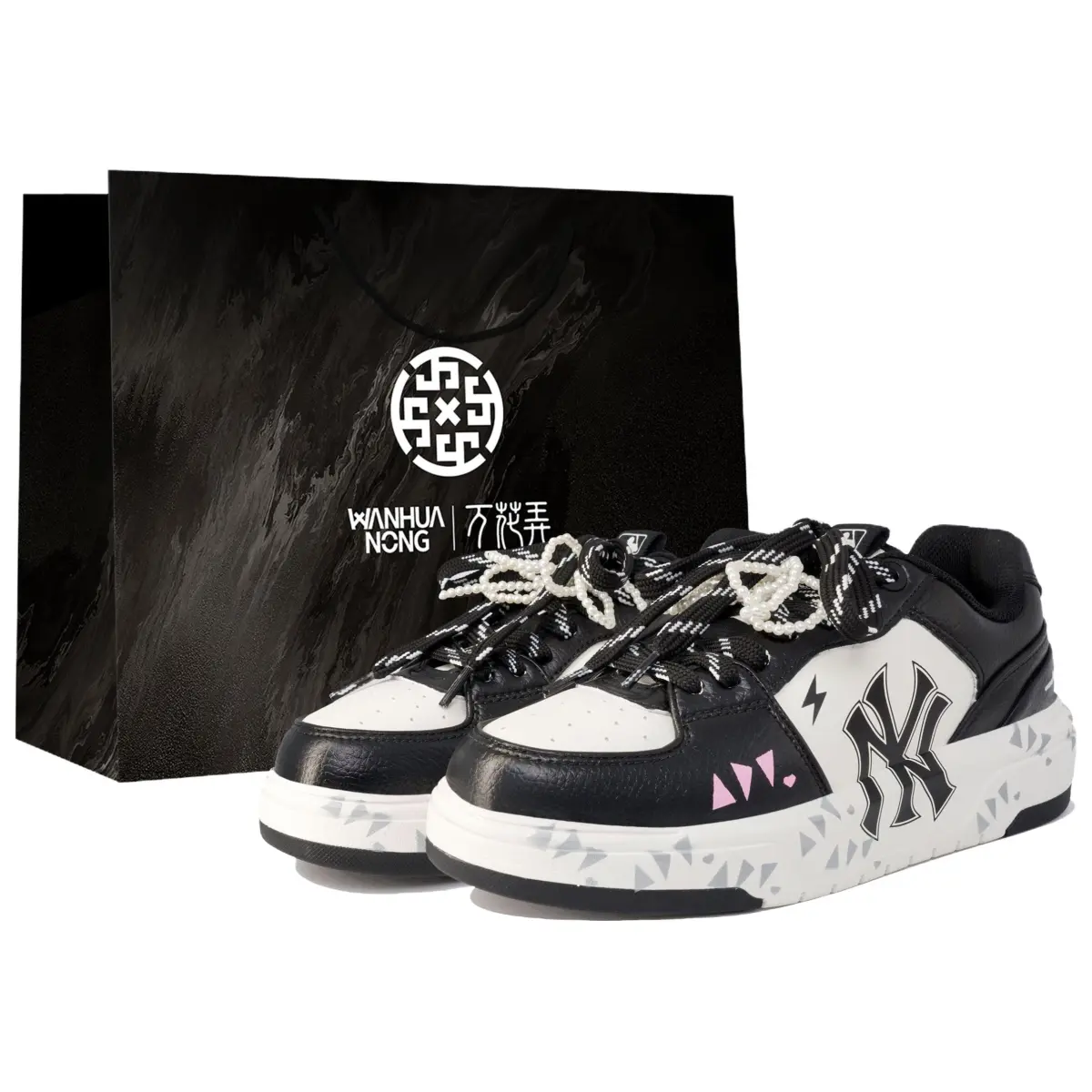 MLB Chunky Liner Slip Resistant Low top Skateboard Shoes Unisex White