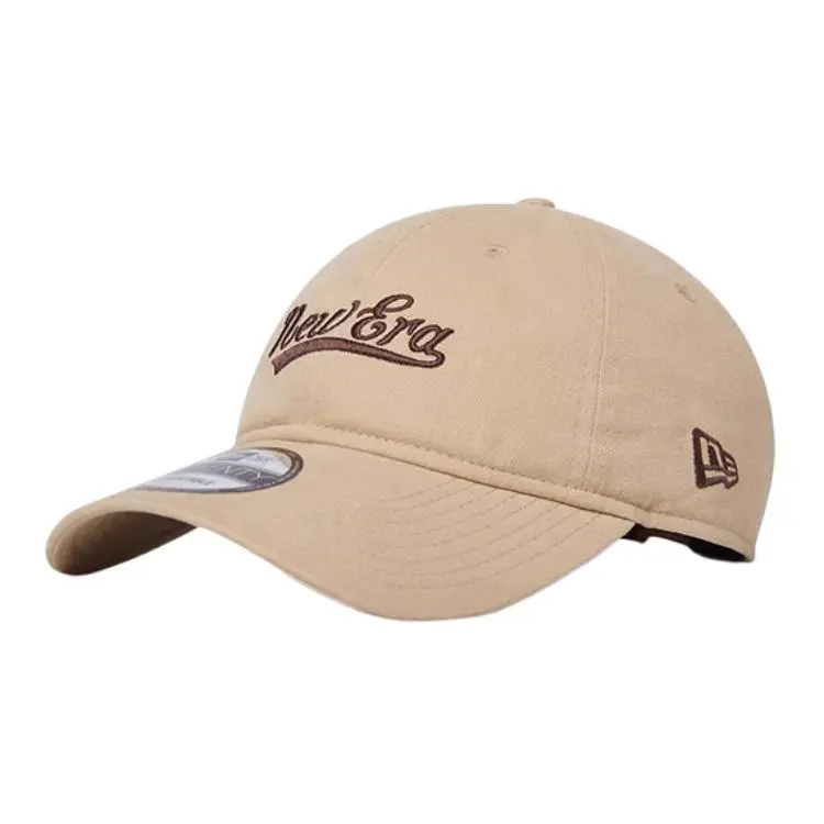 New Era Cotton Leather Baseball Caps Unisex Khaki