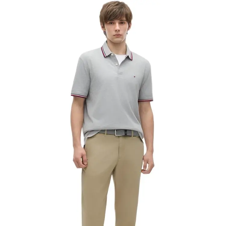 Tommy Hilfiger Polo Shirt Men's Mist Sky Gray