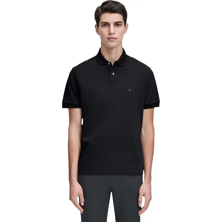 Tommy Hilfiger 1985 Polo Shirt Men's Elegant Black