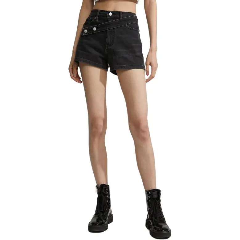 CALVIN KLEIN Denim Shorts Women's Black