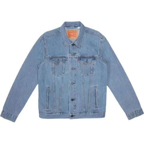 Levi's Denim Jackets Men's Blue V-neck Moderate Straight Fit