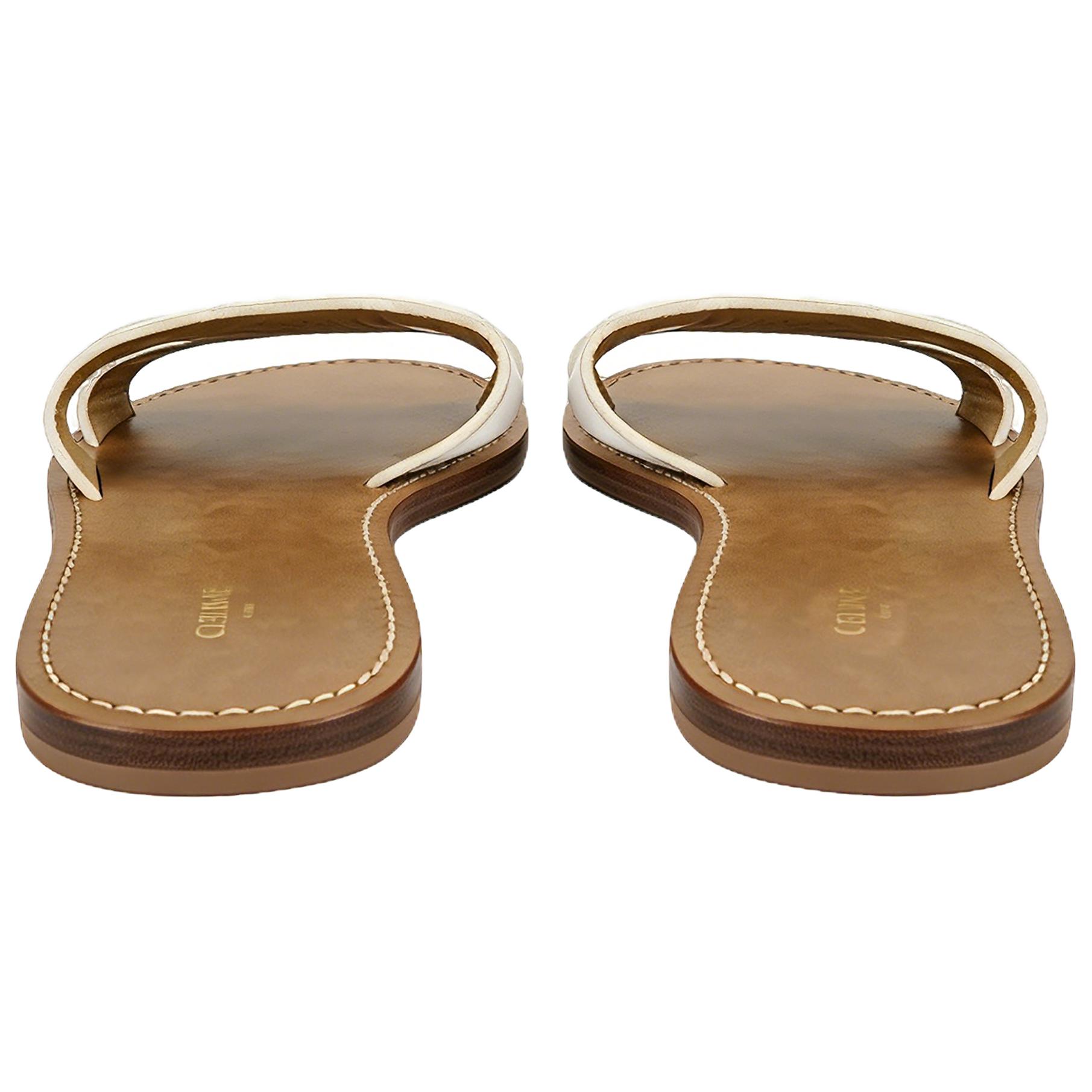 CELINE Triomphe Stylish Sandal Women's White
