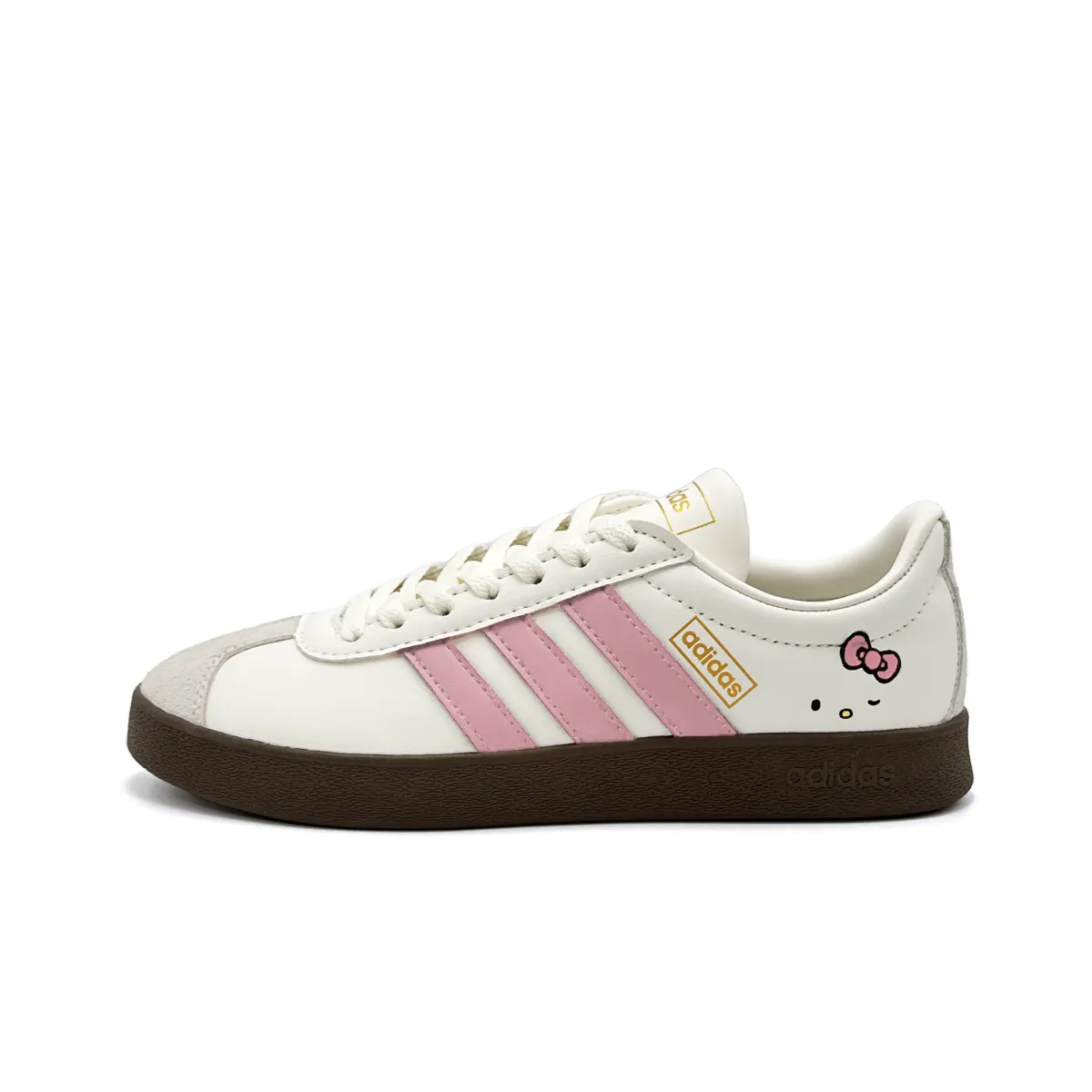 Adidas VL COURT 2.0 Classic Ink Pink Cat Head Abrasion Resistant Low top German Army Trainers Unisex Pink White
