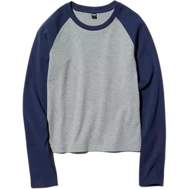 Женская футболка UNIQLO FW26 (серо-синяя)