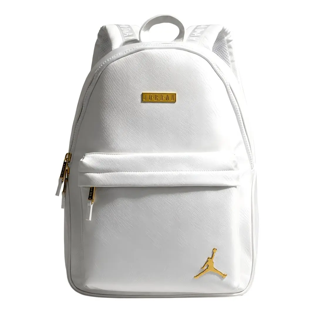 Jordan PU With Leather Backpack Regular Unisex White Gold