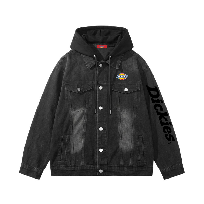 Мужская джинсовая куртка Dickies Logo Cleanfit (голубая) — фото 4
