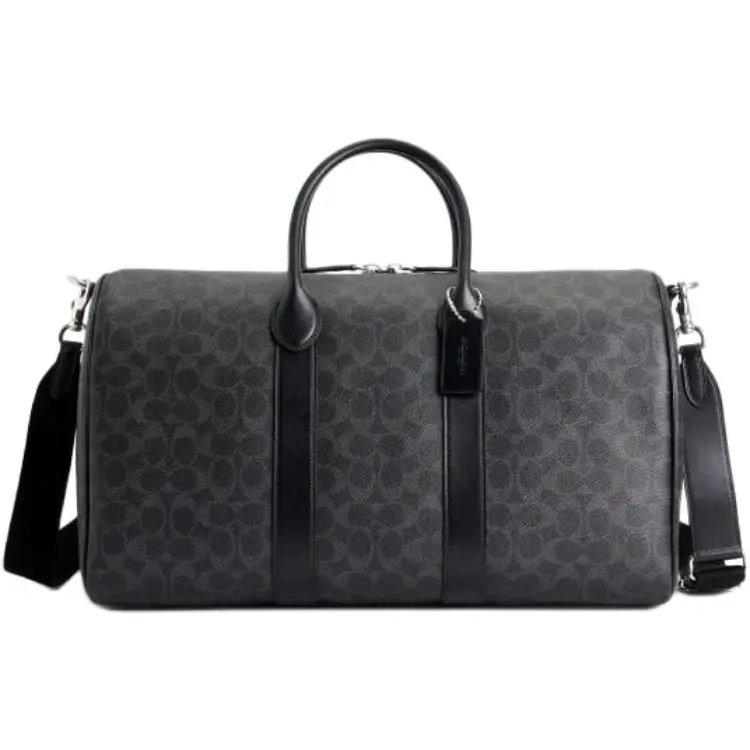 COACH Artificial Leather Travel Bag Unisex Black