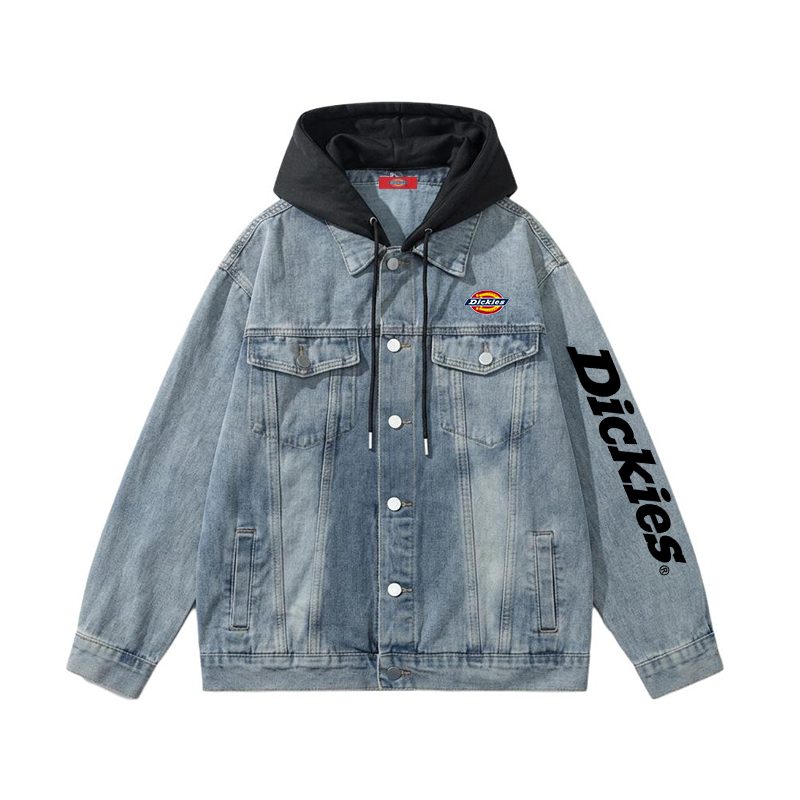 Мужская джинсовая куртка Dickies Logo Cleanfit (голубая) — фото 9