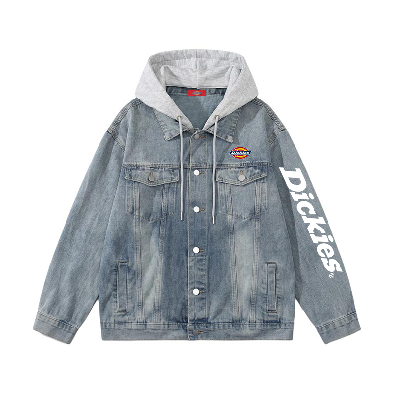 Мужская джинсовая куртка Dickies Logo Cleanfit (голубая) — фото 6