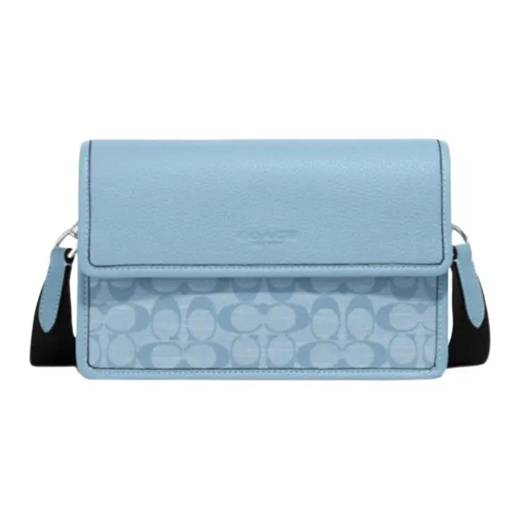 COACH Turner Fabric With Leather Crossbody Bags Medium Women's Light Blue