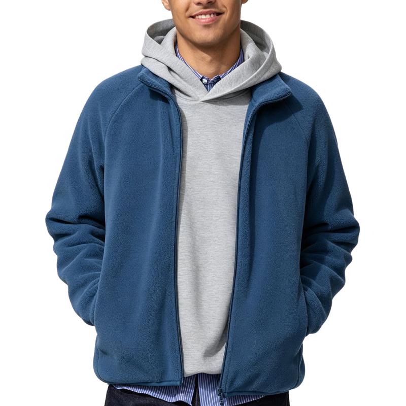 UNIQLO Fleece Tops Unisex Blue Moderate