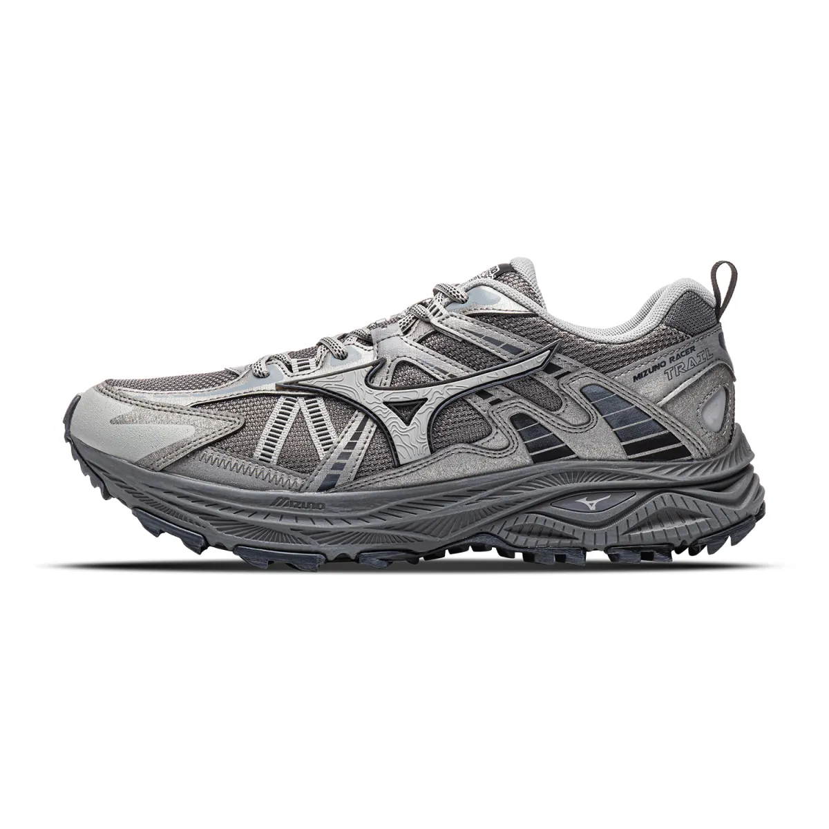 Mizuno Racer Trail Comfortable Cushioning Abrasion Resistant Breathable Running Shoes Unisex Dark Gray