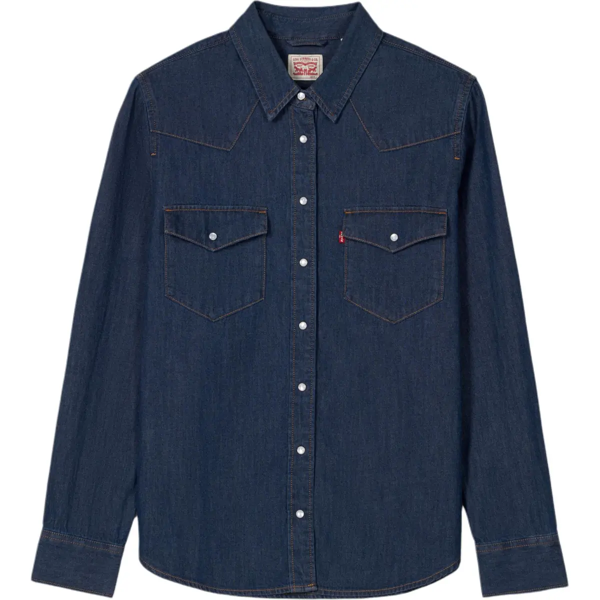 Levi's Shirts Women's Dark Blue Lapel Moderate Straight Fit