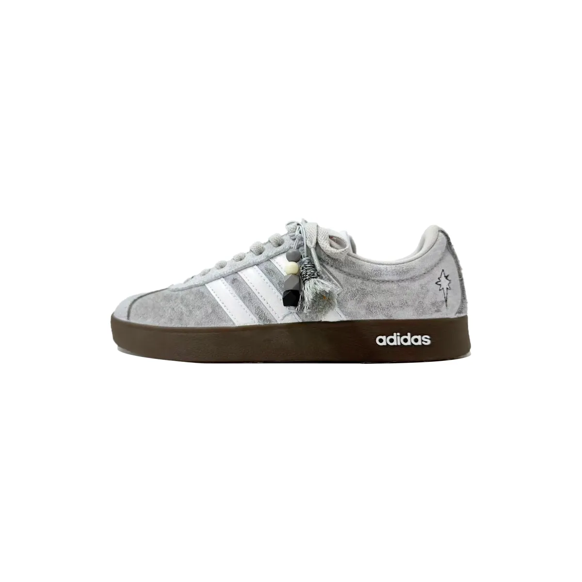 Adidas VL COURT 2.0 Gray Track, Classic And Versatile Low top Skateboard Shoes Unisex Gray White