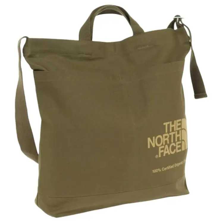 THE NORTH FACE Organic Cotton One Shoulder Handbag Outdoor Crossbody Bag Unisex Olive With Mustard