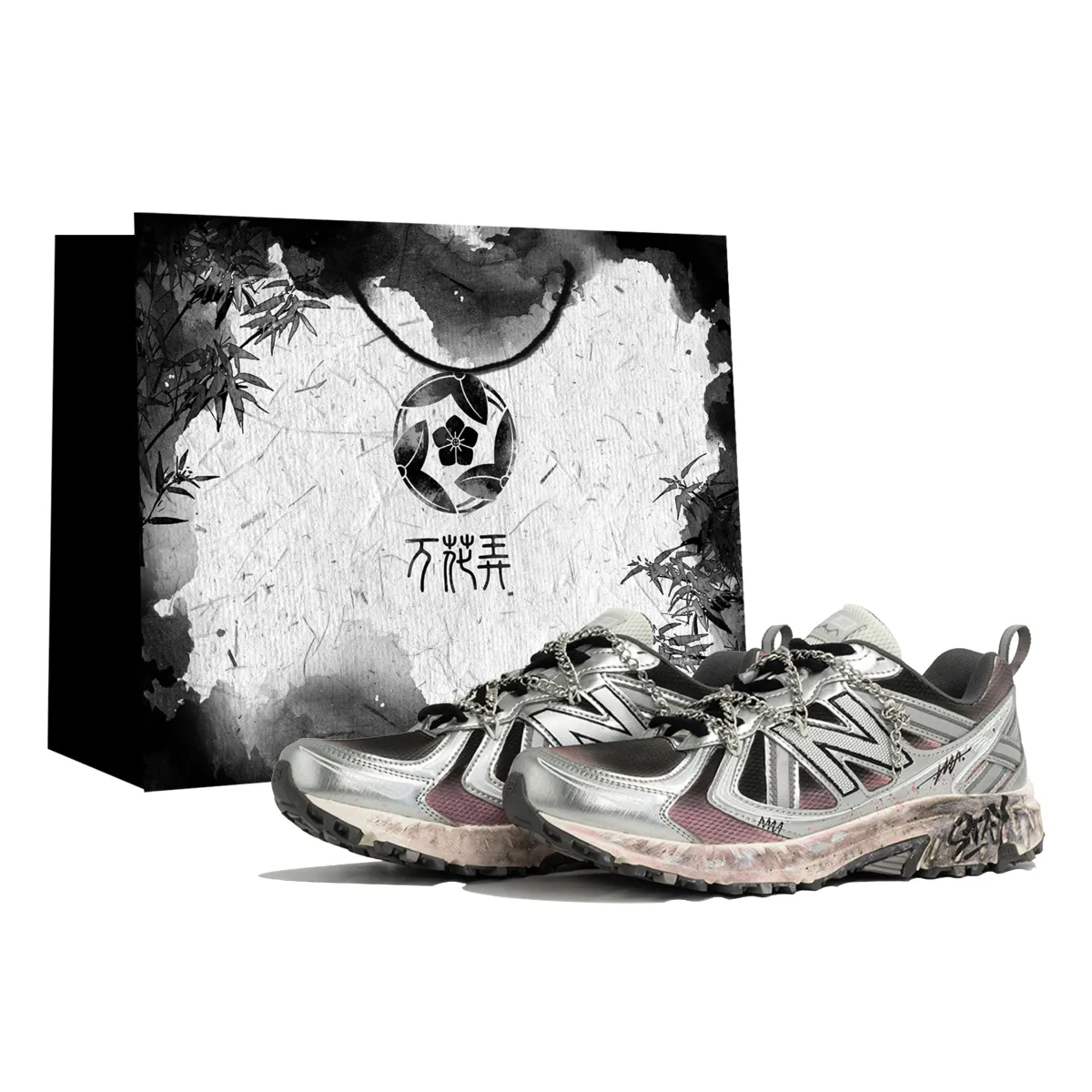 New Balance NB 410 V5 Slip Resistant Abrasion Resistant Low top Running Shoes Unisex Silver Pink