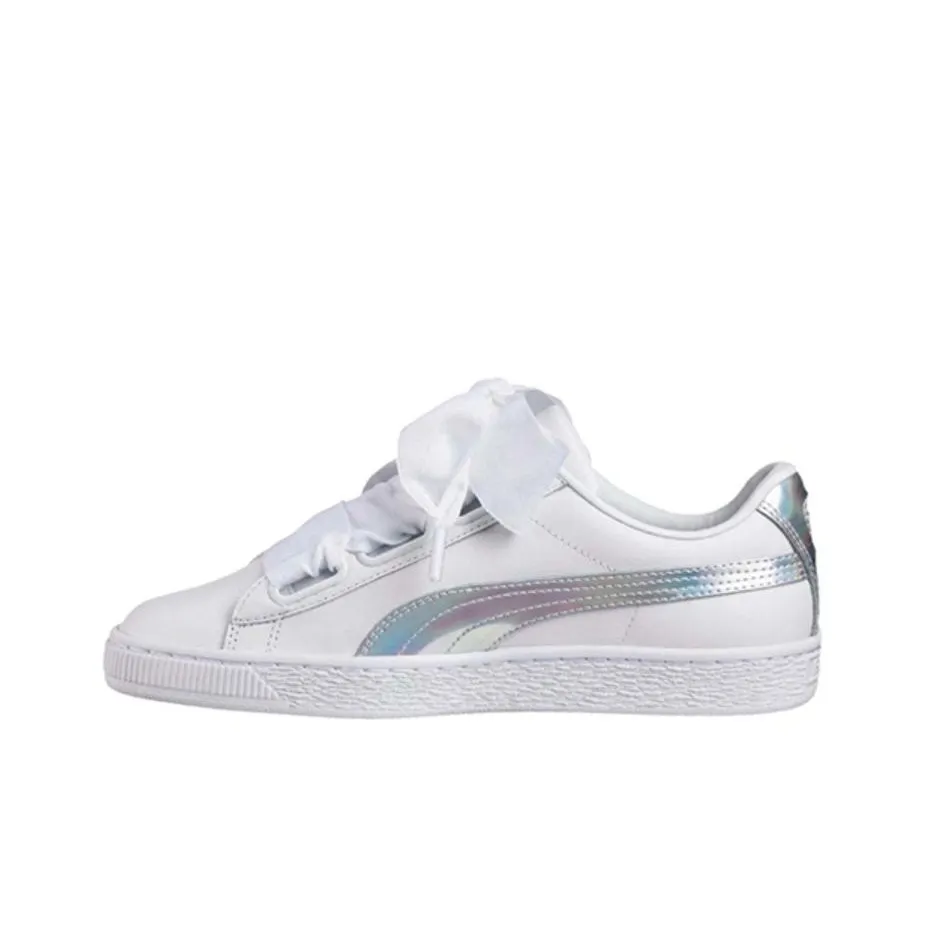 PUMA Basket Heart Explosive Lightweight Low top Skateboard Shoes Unisex White