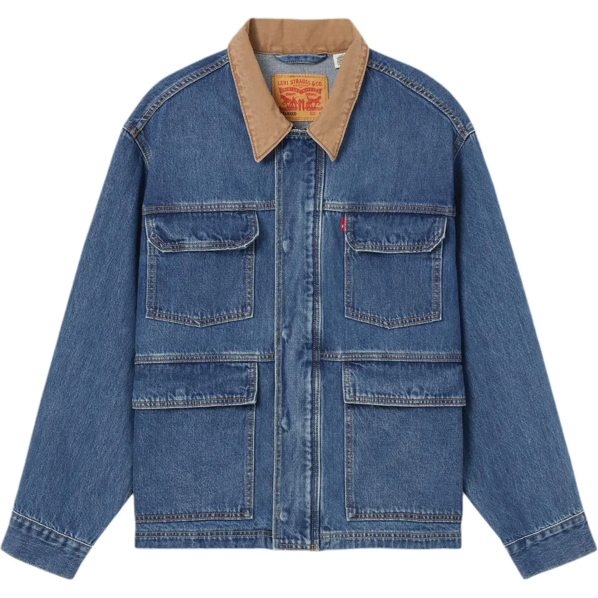 Levi's Denim Jackets Men's Detroit Washed Blue Lapel Moderate Straight Fit