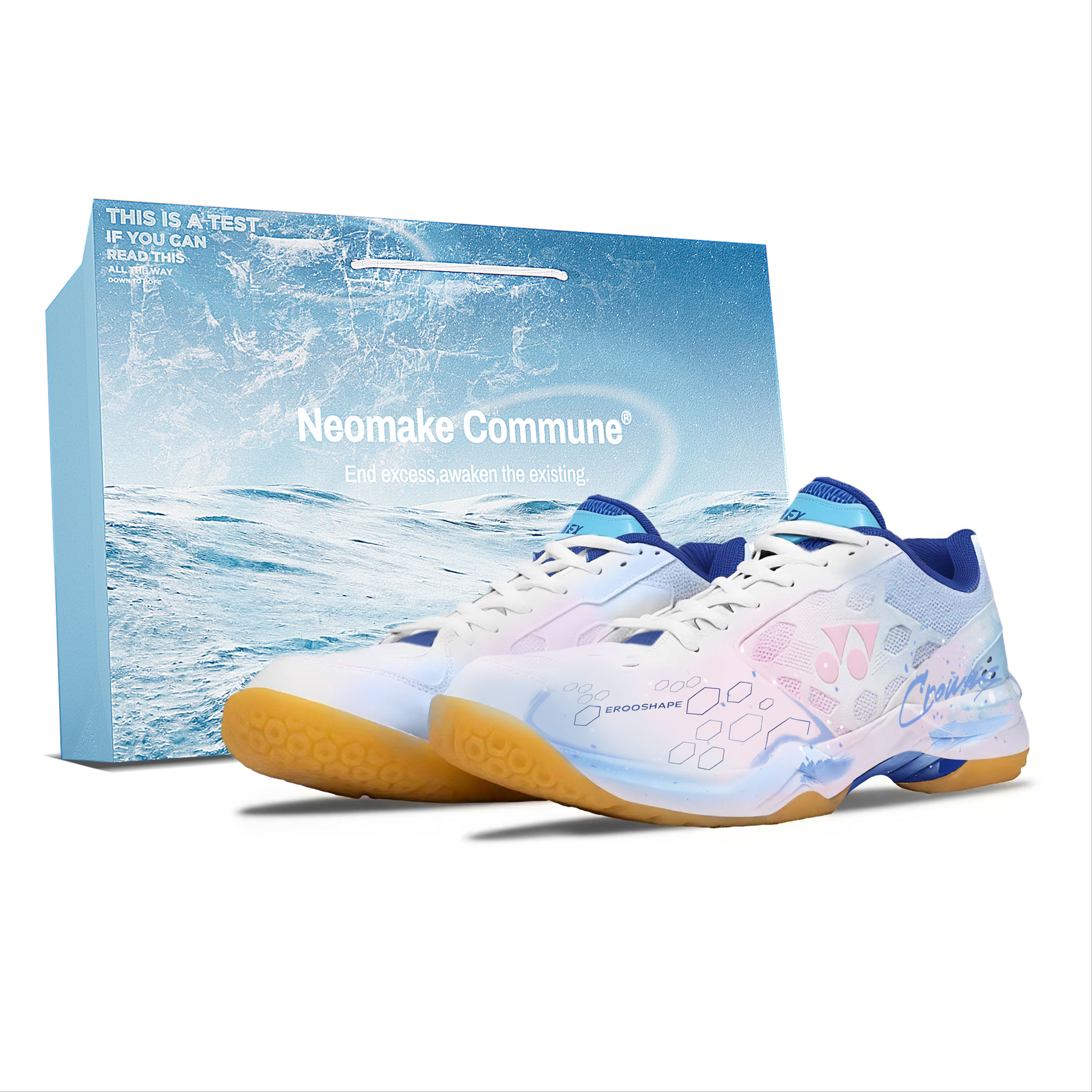 YONEX 65Z4 Badminton Shoes Unisex Low Top Pink Blue Gradient Colorway