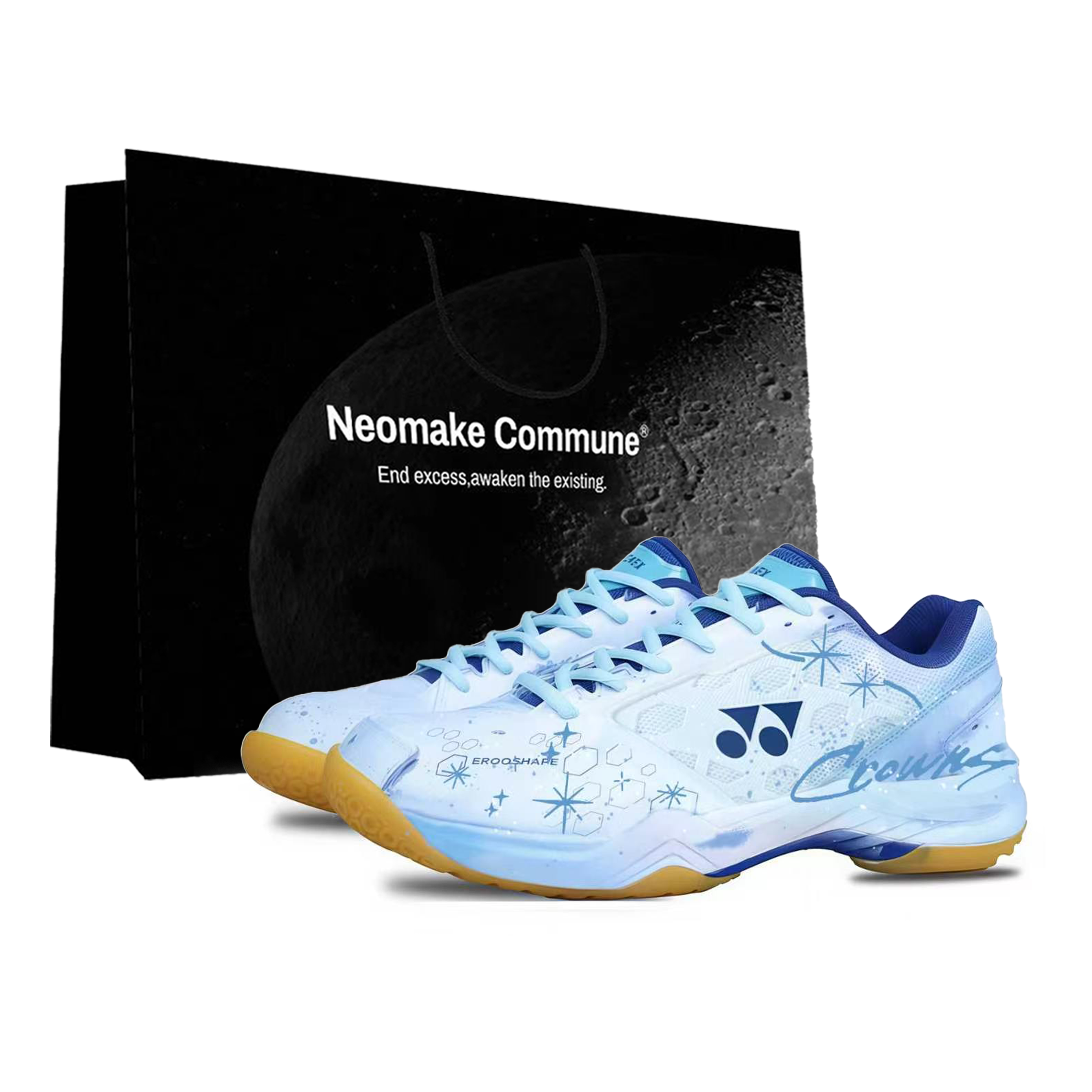 YONEX 65Z4 Badminton Shoes Unisex Low Top Blue White Gradient