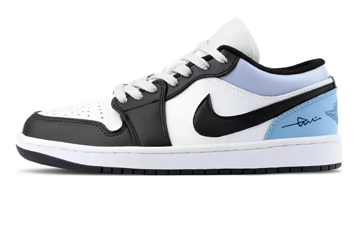Jordan Air Jordan 1 Minimalist Fashion Cushioning Low top Vintage Basketball Shoes Unisex Sky Blue