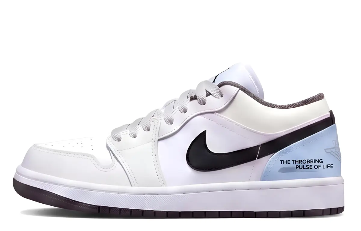 Jordan Air Jordan 1 Iron Grey Ice Blue Mist Leather Cushioning Low top Vintage Basketball Shoes Unisex Blue Green
