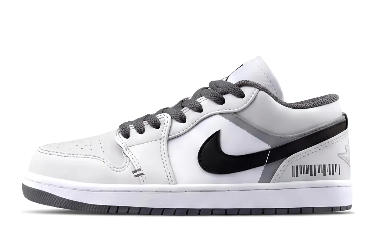 Jordan Air Jordan 1 Cushioning Low top Vintage Basketball Shoes Unisex White Gray