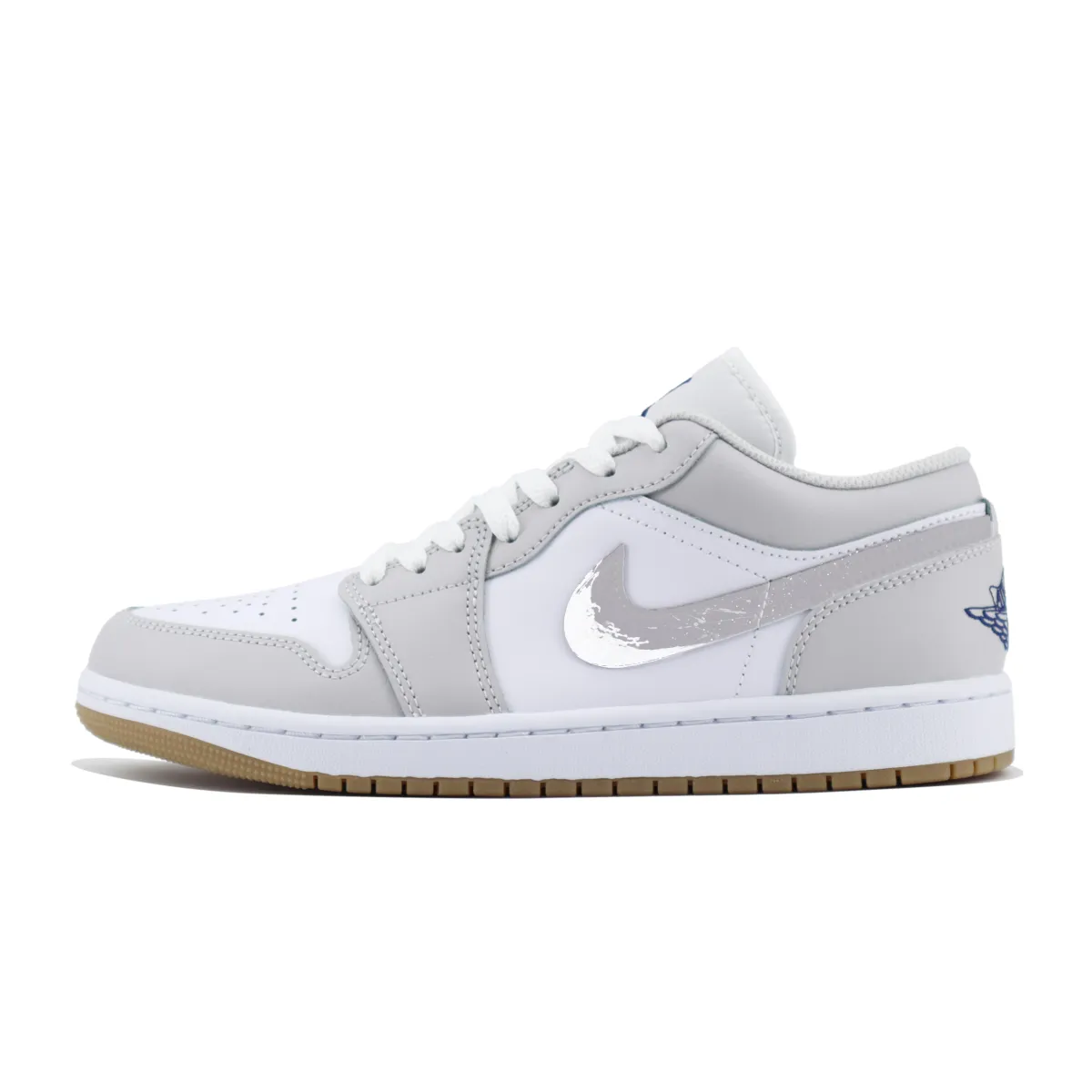 Jordan Air Jordan 1 Slip Resistant Abrasion Resistant Low top Vintage Basketball Shoes Unisex White Gray