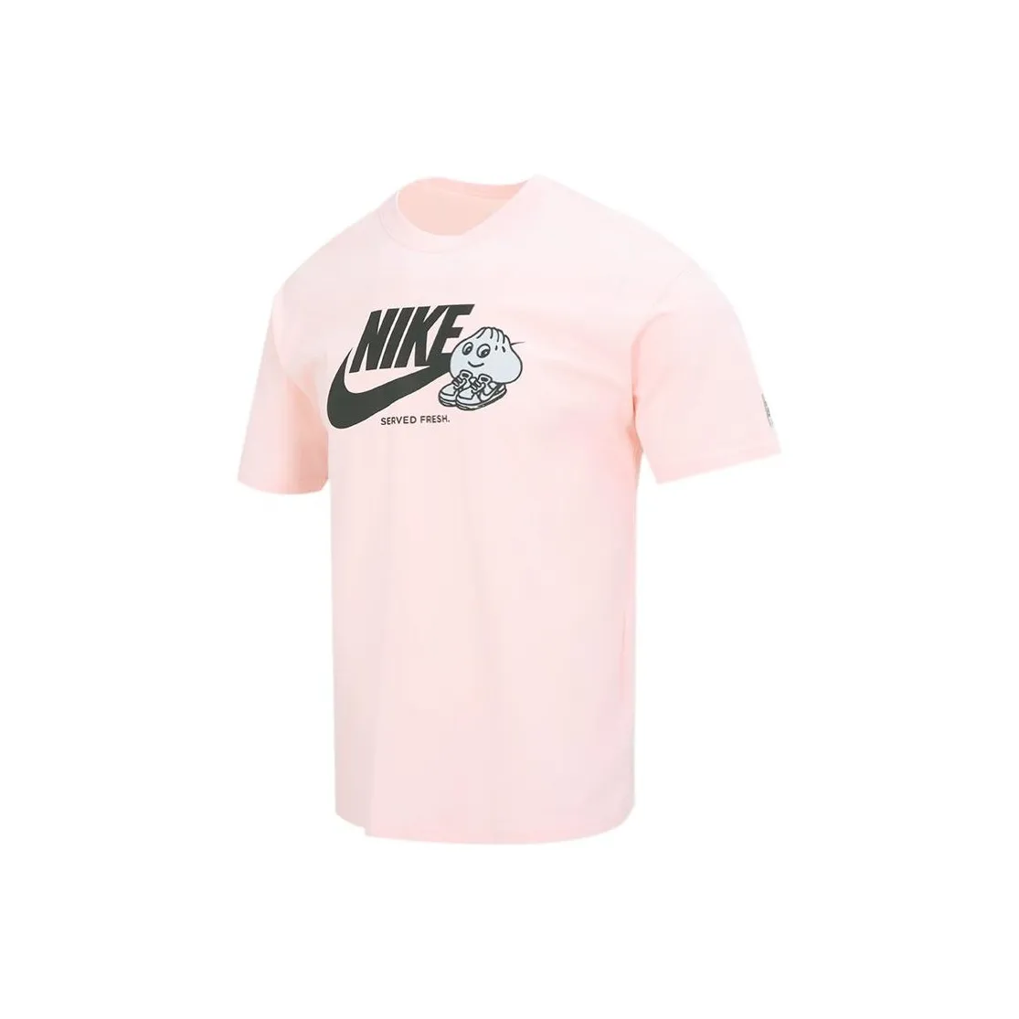 Nike T-Shirts Men's Pink Crew Neck Moderate