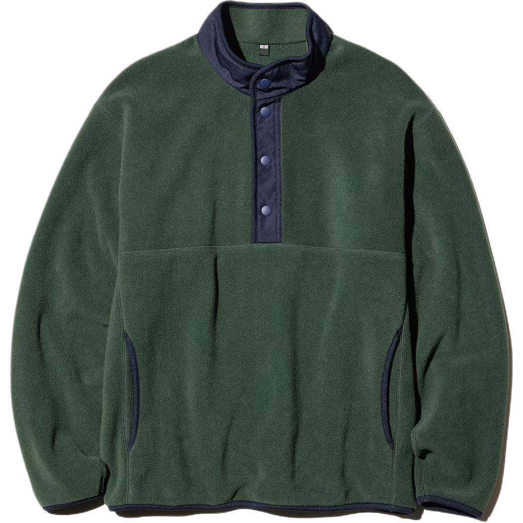 UNIQLO Fleece Tops Men’s 58 Dark Green Moderate