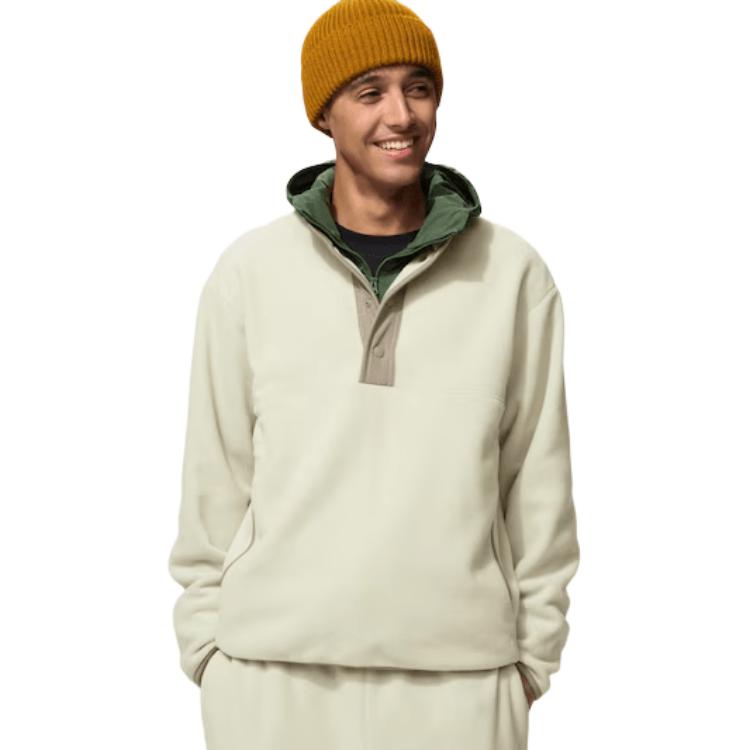 UNIQLO Fleece Tops Men's 30 Natural Moderate