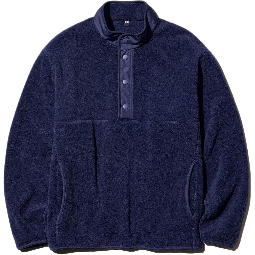 UNIQLO Fleece Tops Men's 69 Marine Blue Moderate