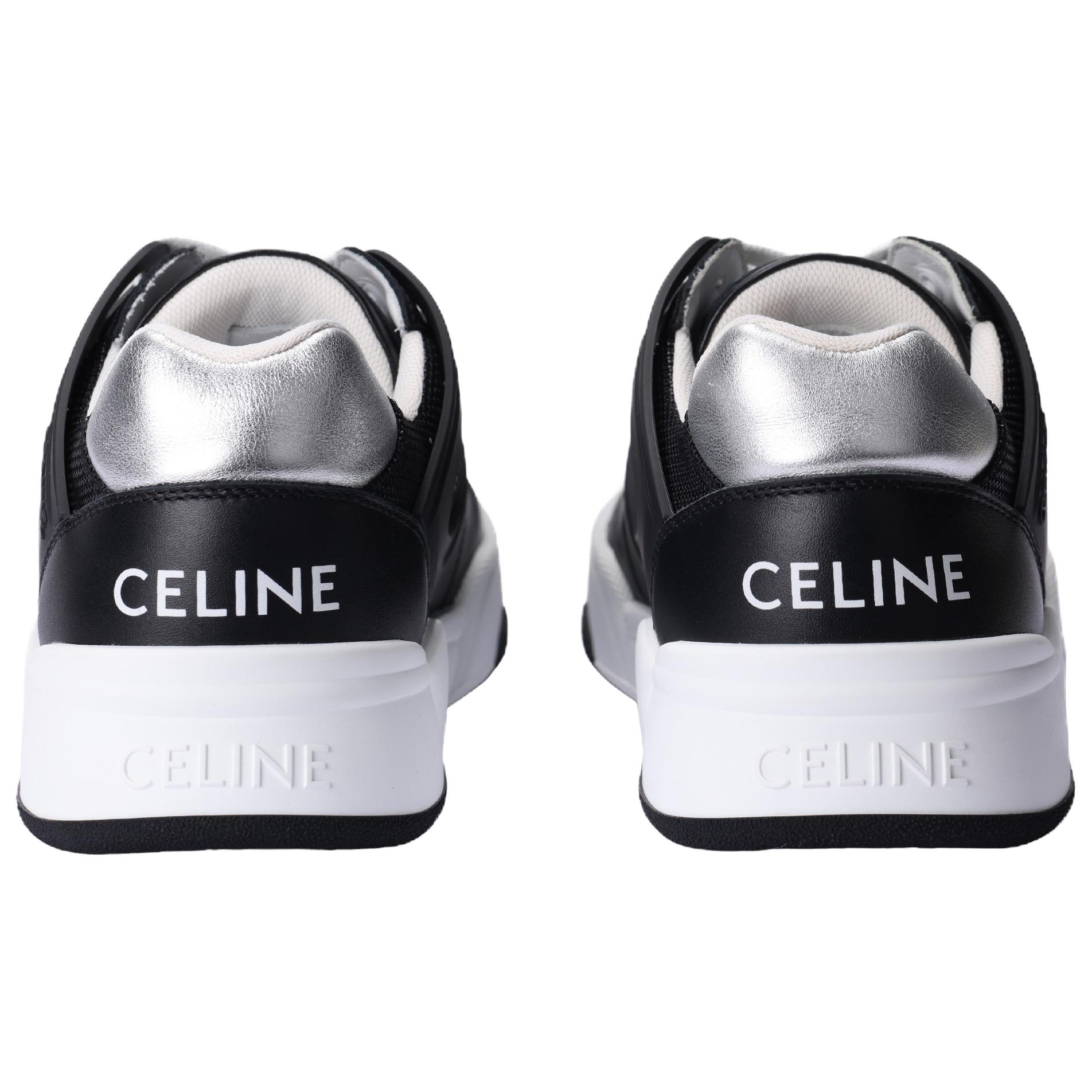 CELINE Cow Leather Low top Skateboard Shoes Men's Black