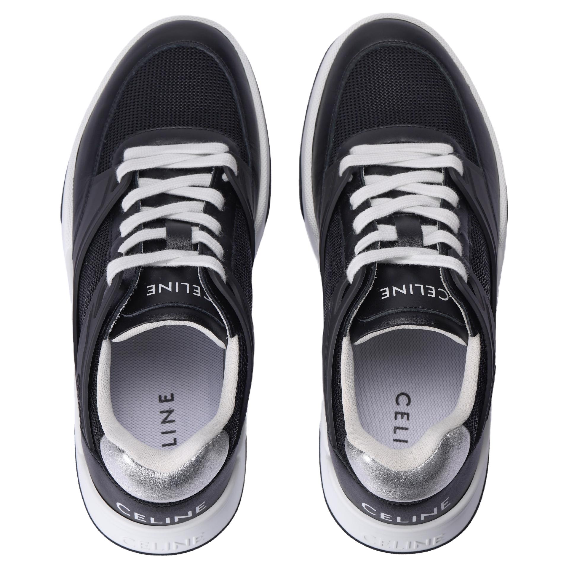 CELINE Cow Leather Low top Skateboard Shoes Men's Black