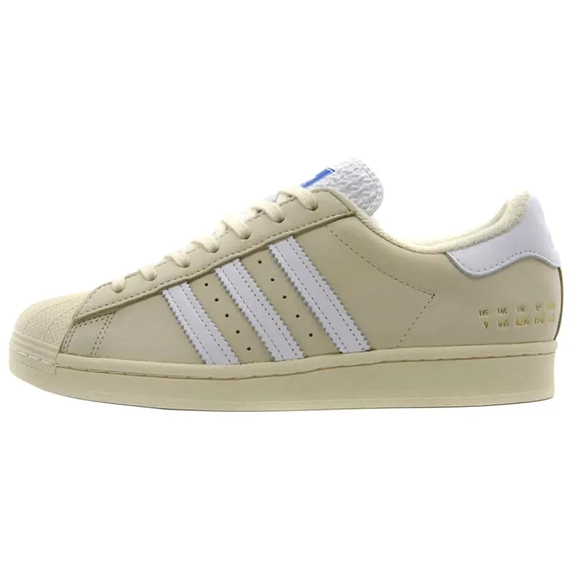 Adidas Originals SUPERSTAR Lace Up Abrasion Resistant Lightweight Low top Skateboard Shoes Unisex Beige Yellow