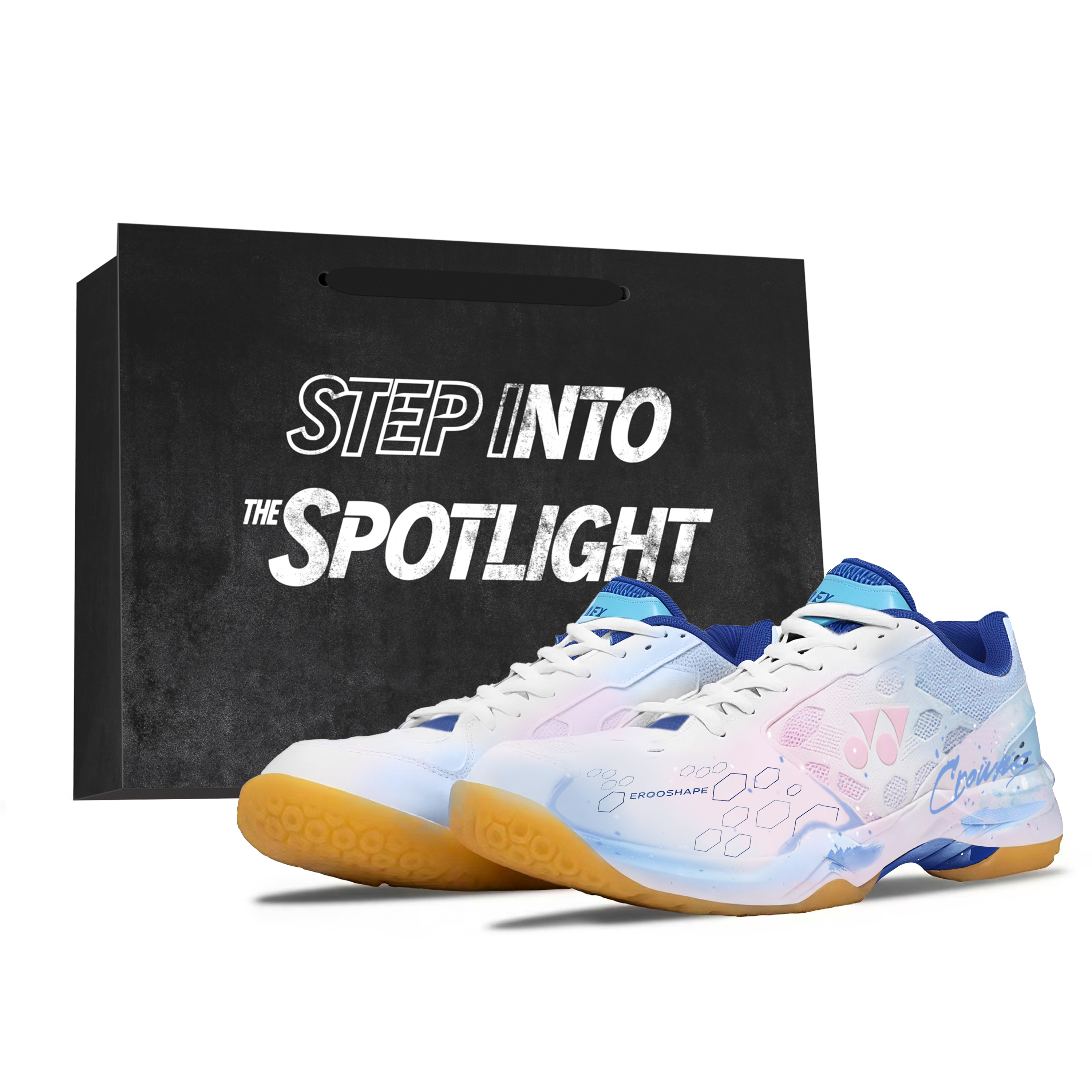 YONEX 65Z4 Badminton Shoes Unisex Low Top Pink Blue Gradient Colorway