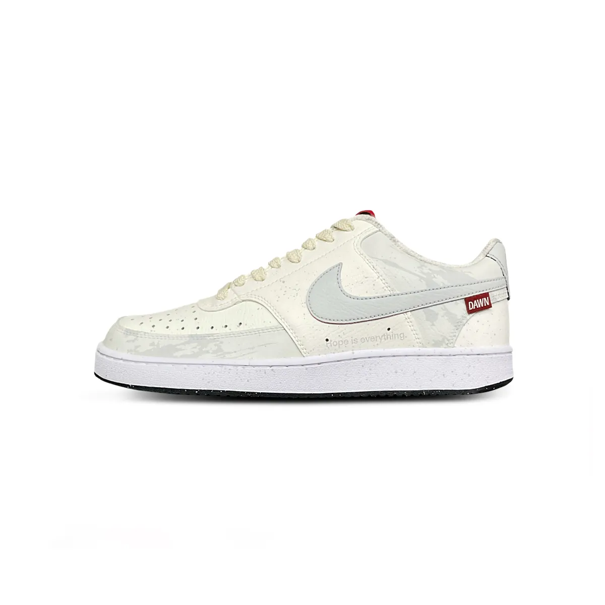 Nike Court Vision 1 Tower Rabbit Coexistence Cushioning Abrasion Resistant Low top Skateboard Shoes Unisex Gray White