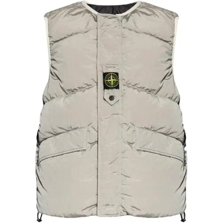 STONE ISLAND Vests Men's Silver Crew Neck Moderate Other