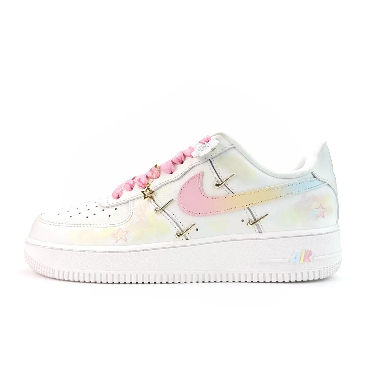Nike Air Force 1 Mini Hook, Air Force 1 AF1 Korean Style, Girlish Ins Soft, Hand-Drawn, Blended