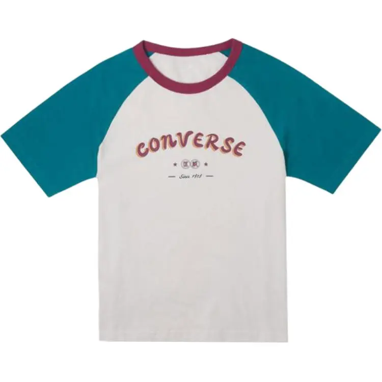Converse T-Shirts Women's Multicolor Crew Neck Moderate Straight Fit