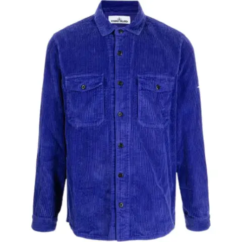 STONE ISLAND Shirts Men's Blue Lapel Moderate
