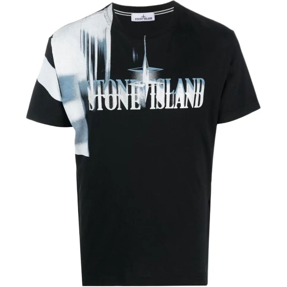 STONE ISLAND T-Shirts Men's Black Crew Neck Moderate