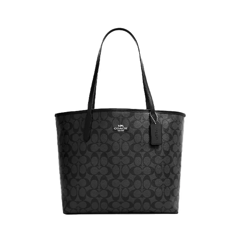 COACH City 33 Tote Bag In Signature Large Canvas Black