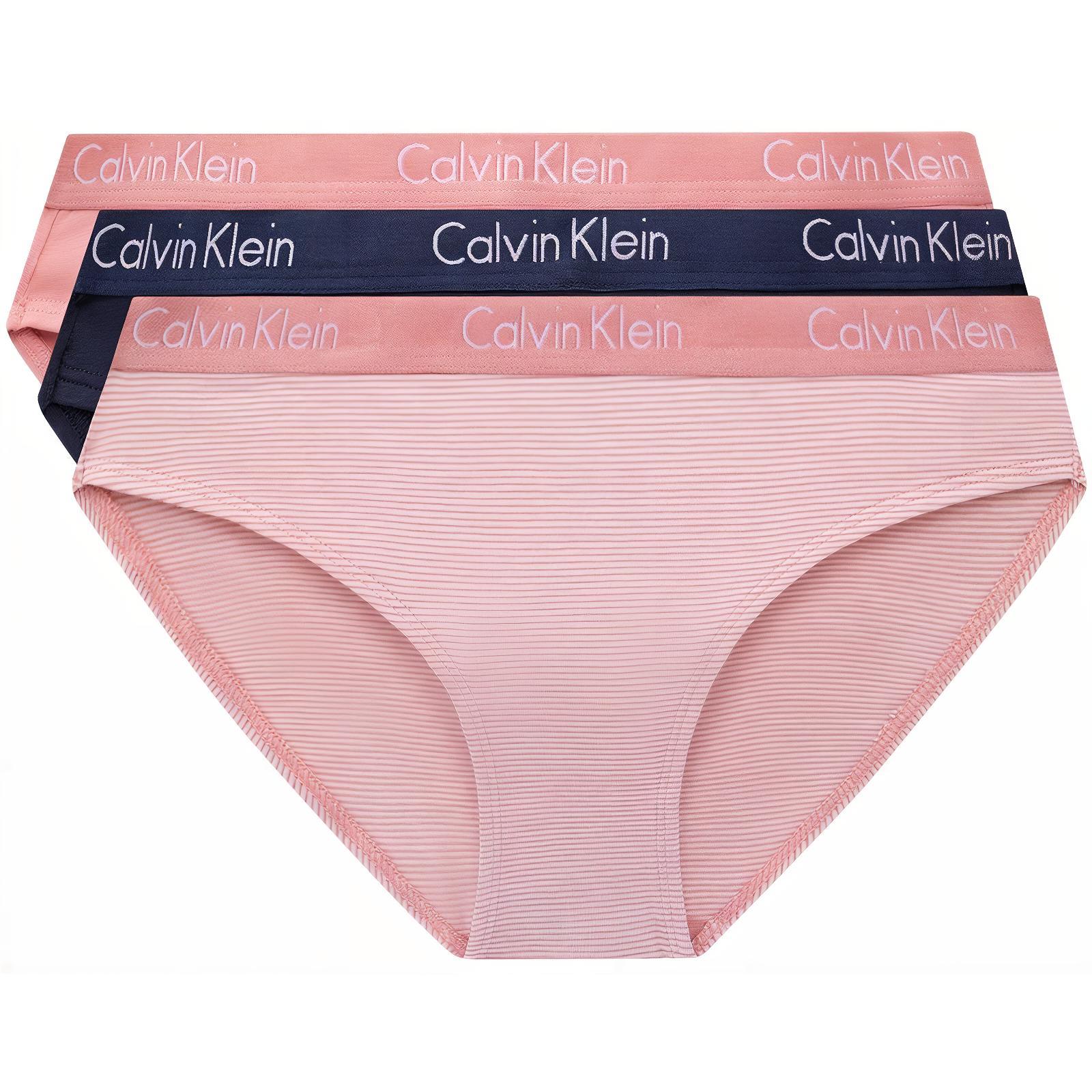 CALVIN KLEIN jacquard cotton micro-elastic bikini briefs for women, 3-pack