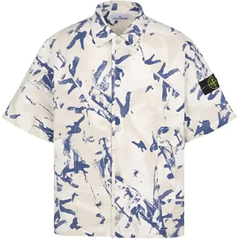 STONE ISLAND Logo Patch Short Sleeved Shirt
