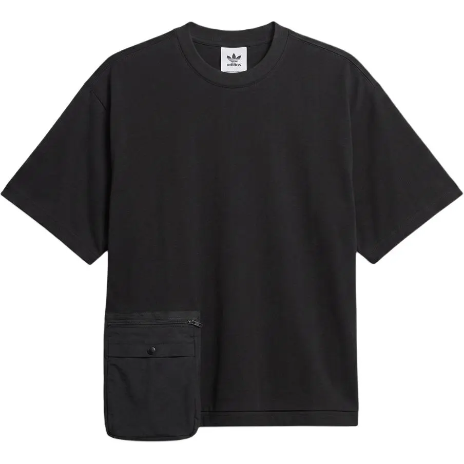 Adidas Originals T-Shirts Men's Black Crew Neck Moderate Straight Fit